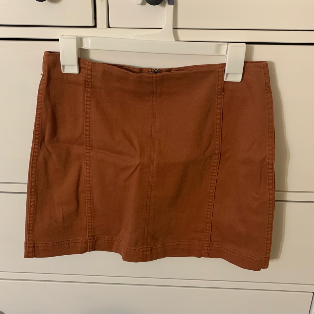 Rust orange mini skirt